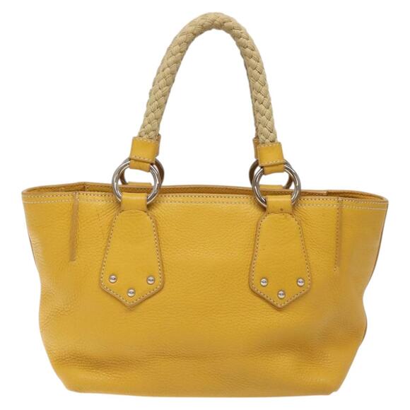 PRADA Hand Bag Leather Yellow Silver - Picture 3 of 13